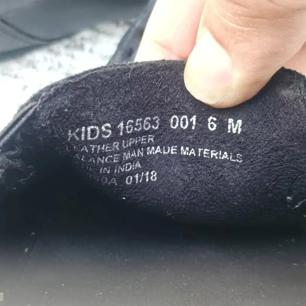 Florshiem Kids Shoes Black Leather Upper Slip On Loafer Size 6M